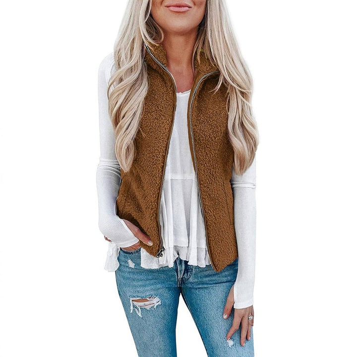 Nancy | Womens Collared Fleece Zip Vest