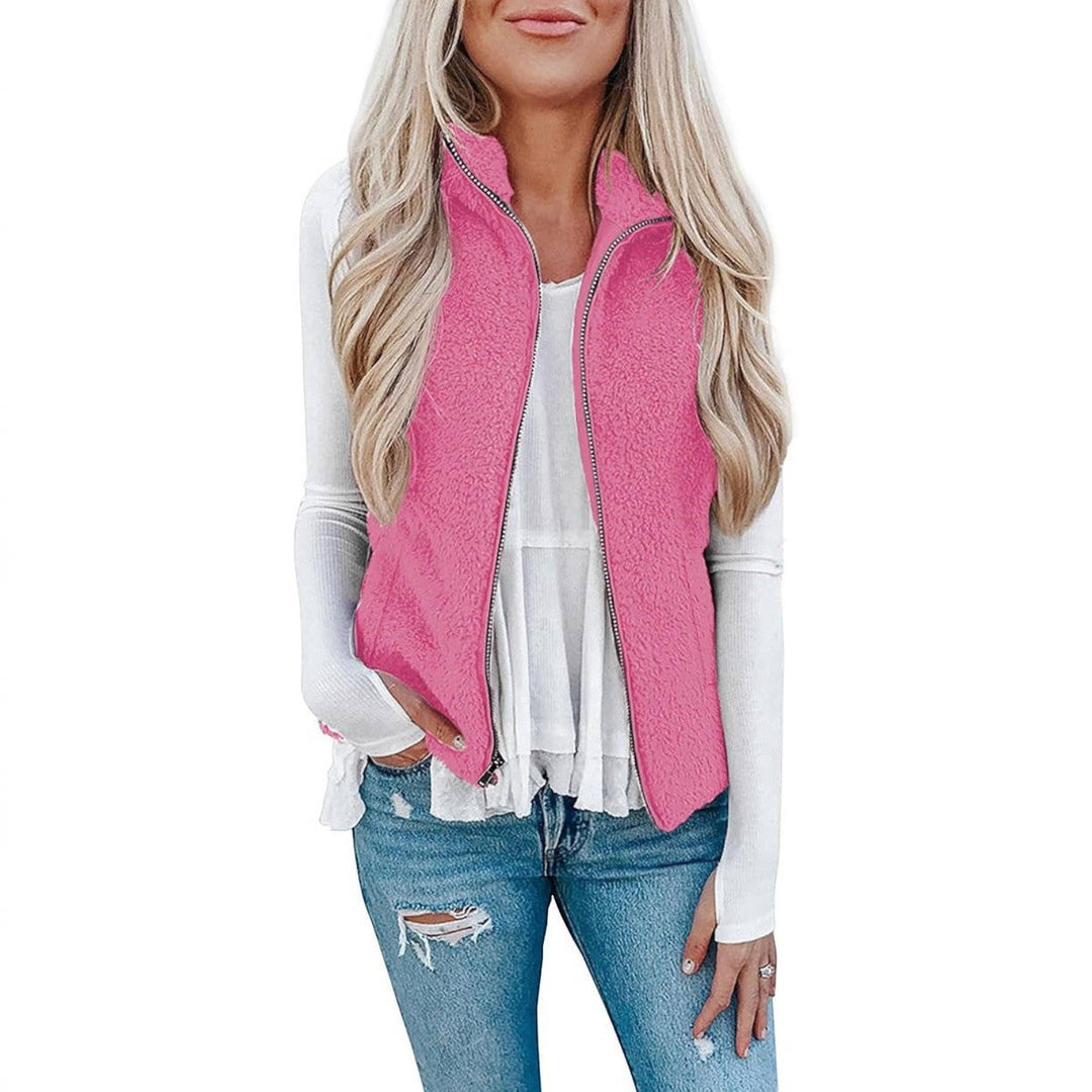 Nancy | Womens Collared Fleece Zip Vest
