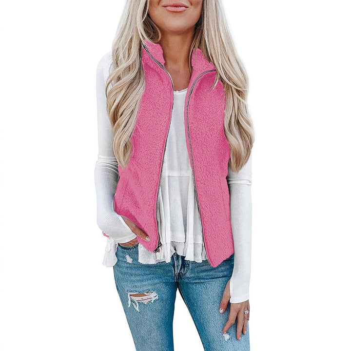 Nancy | Womens Collared Fleece Zip Vest