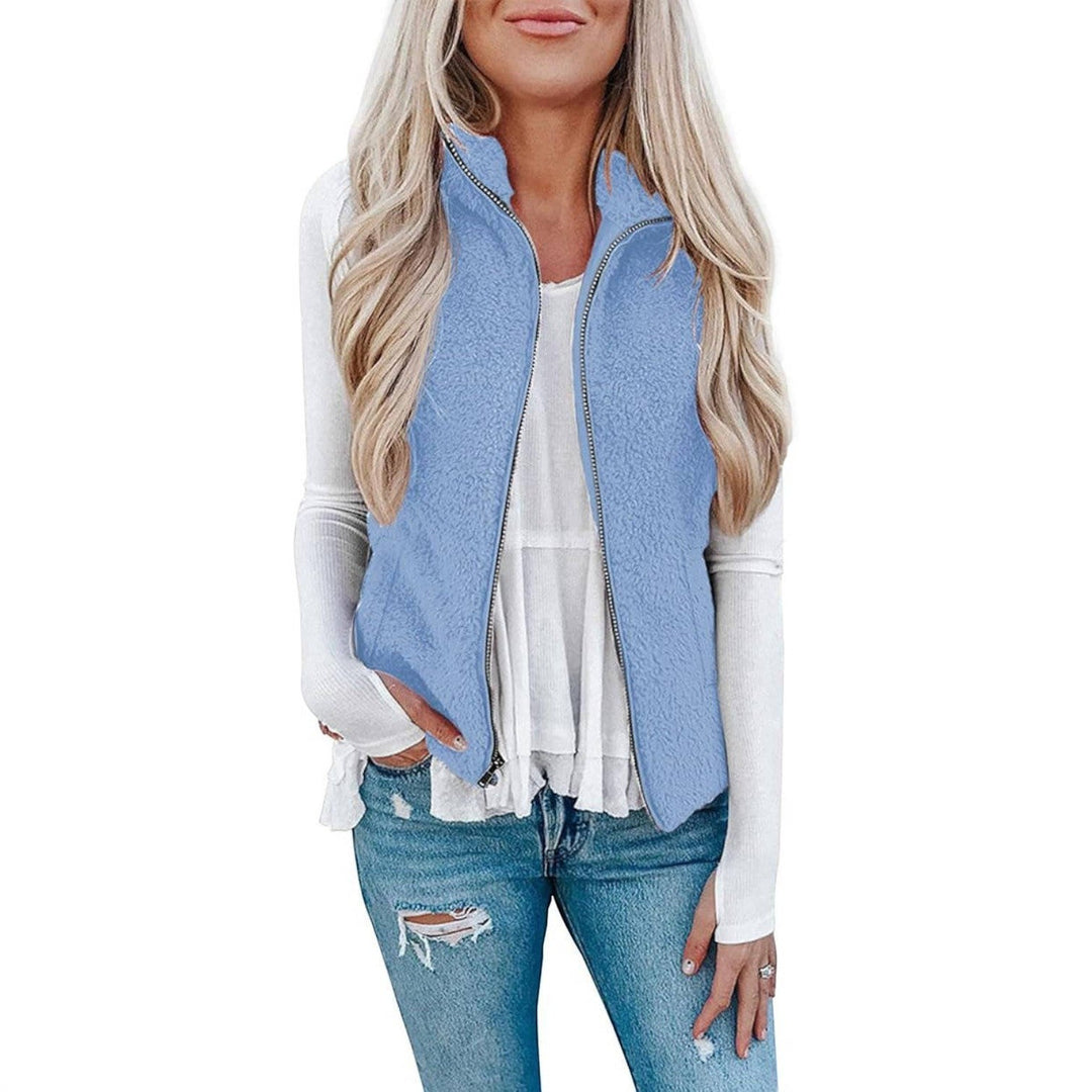 Nancy | Womens Collared Fleece Zip Vest