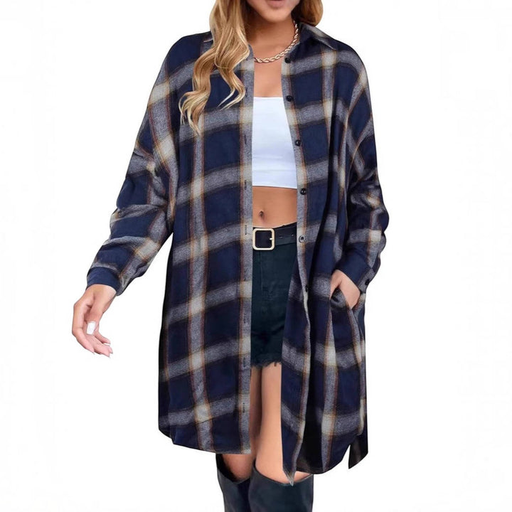 Helena | Womens Oversized Checked Long Sleeve Overshirt