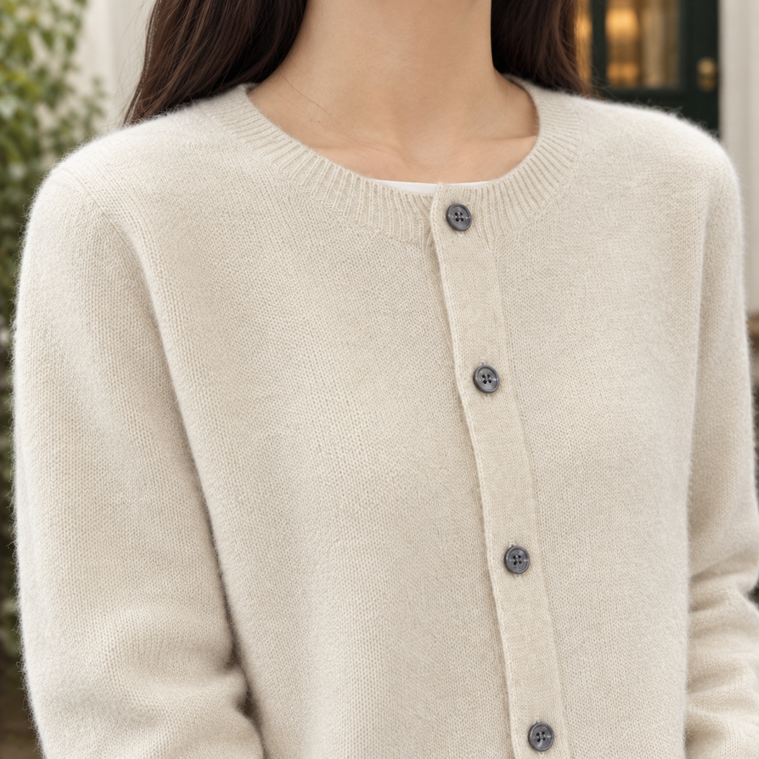 Kira | Womens Relaxed Wool Button Cardigan