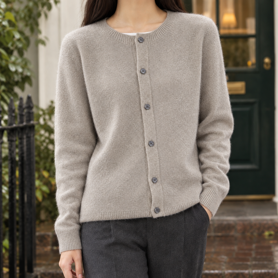 Kira | Womens Relaxed Wool Button Cardigan