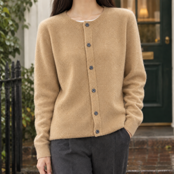 Kira | Womens Relaxed Wool Button Cardigan