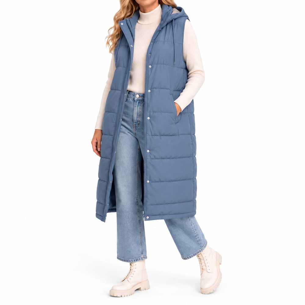 Fiona | Maxi Quilted Hooded Puffer Vest