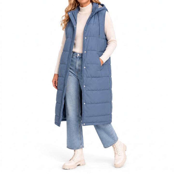 Fiona | Maxi Quilted Hooded Puffer Vest