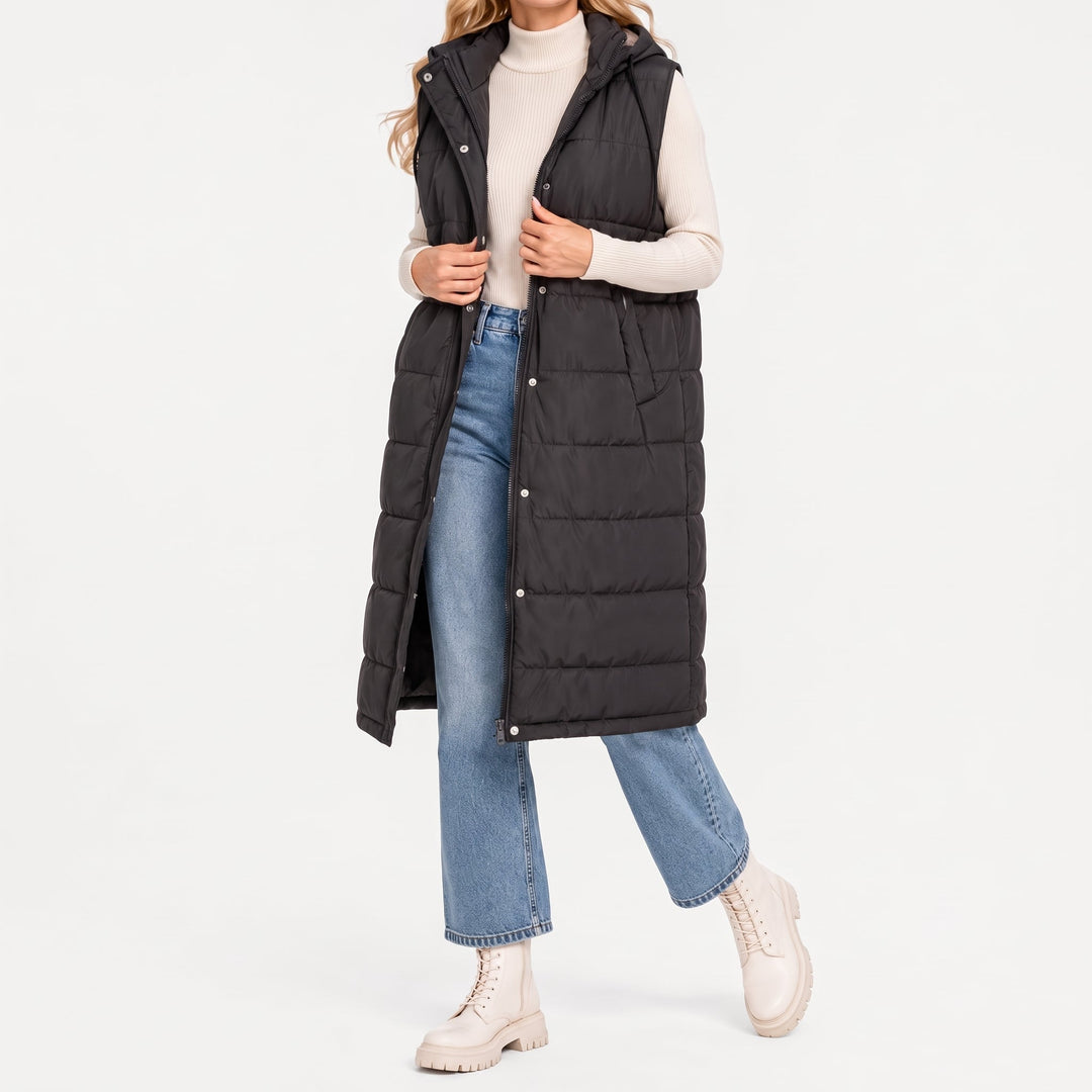 Fiona | Maxi Quilted Hooded Puffer Vest