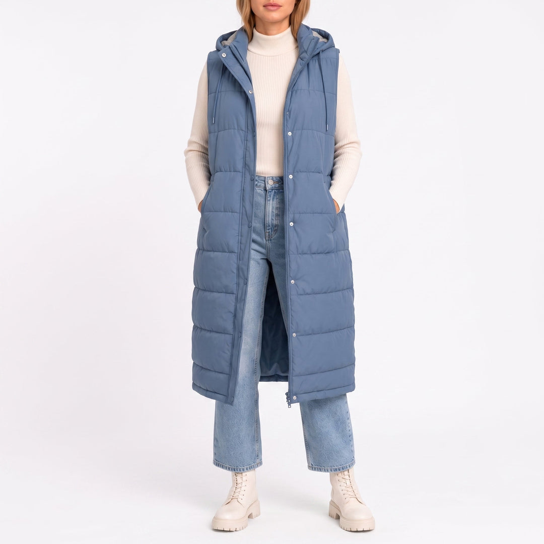 Fiona | Maxi Quilted Hooded Puffer Vest