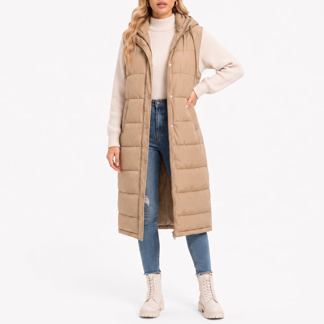 Fiona | Maxi Quilted Hooded Puffer Vest
