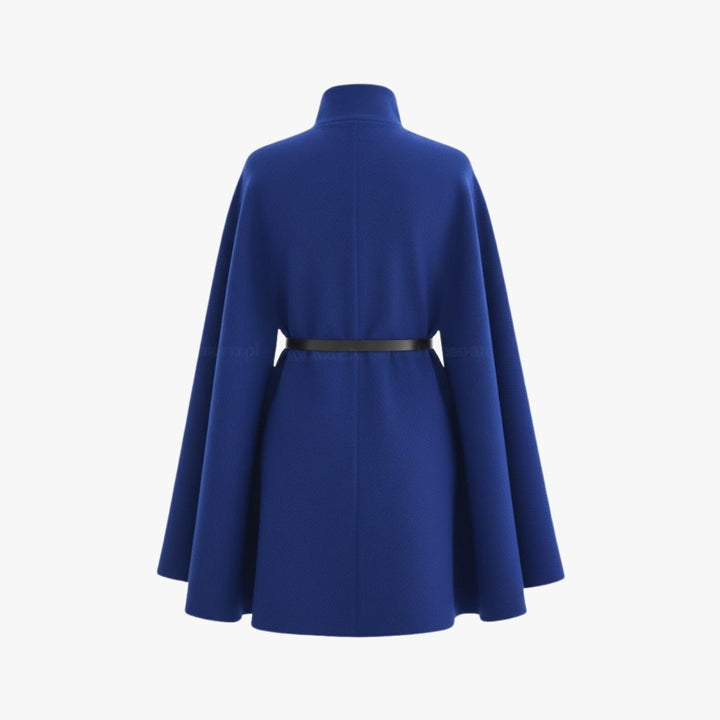 Gemma | Collared Belted Cape with Button Detail