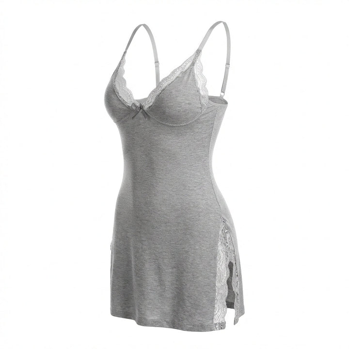 Avery | Lingeries Sleeveless V-Neck Lace Trim Mini Nightgown