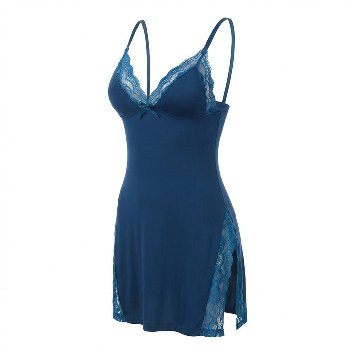 Avery | Lingeries Sleeveless V-Neck Lace Trim Mini Nightgown