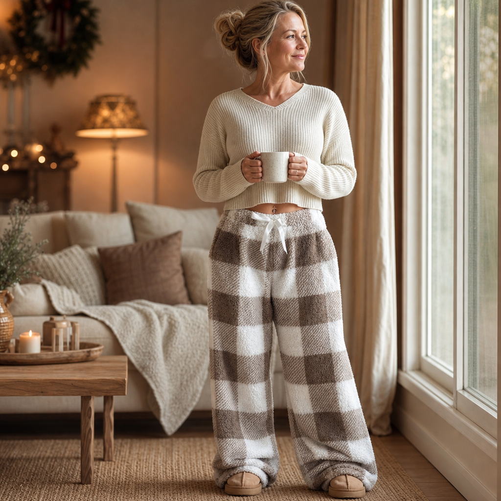 Holly | Fleece Wide Leg Lounge Pants