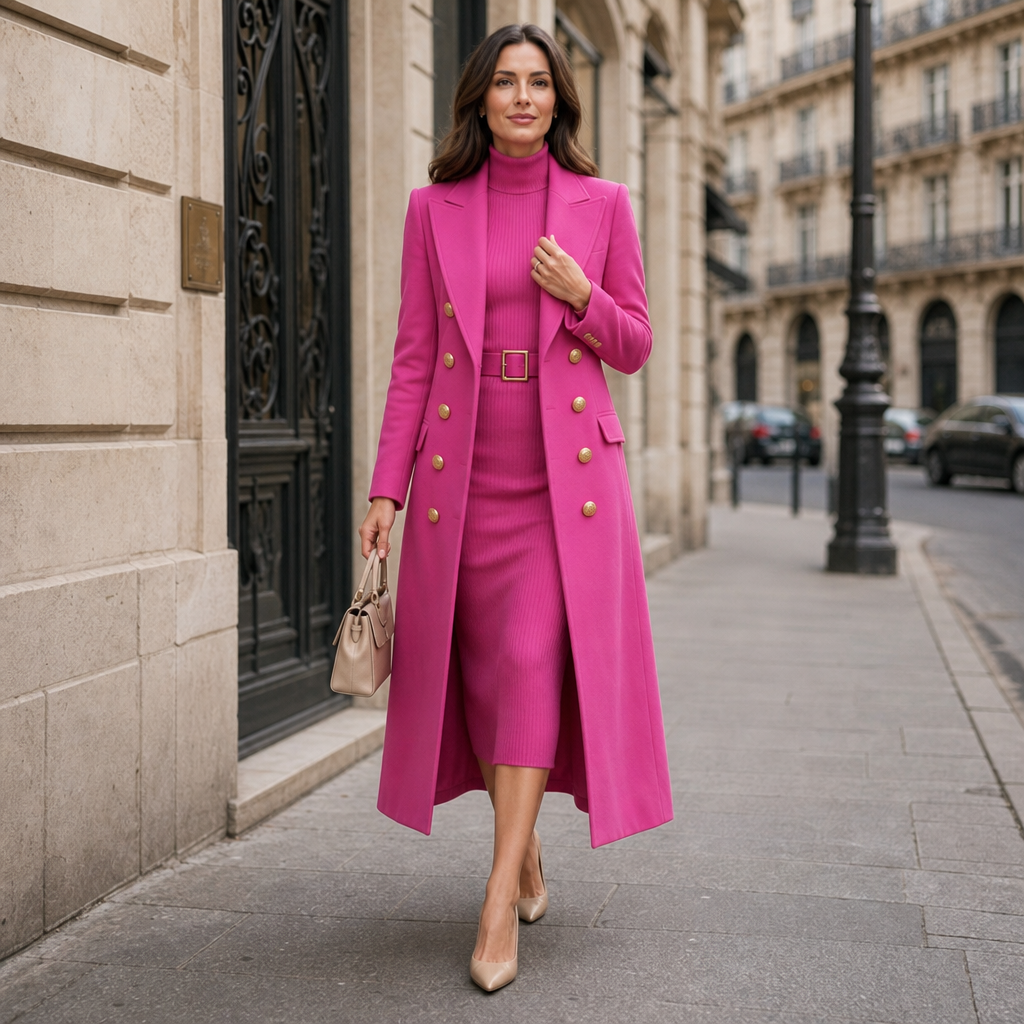 Diana | Double Breasted Belted Wool Blend Coat