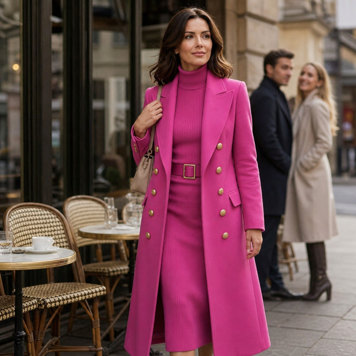 Diana | Double Breasted Belted Wool Blend Coat