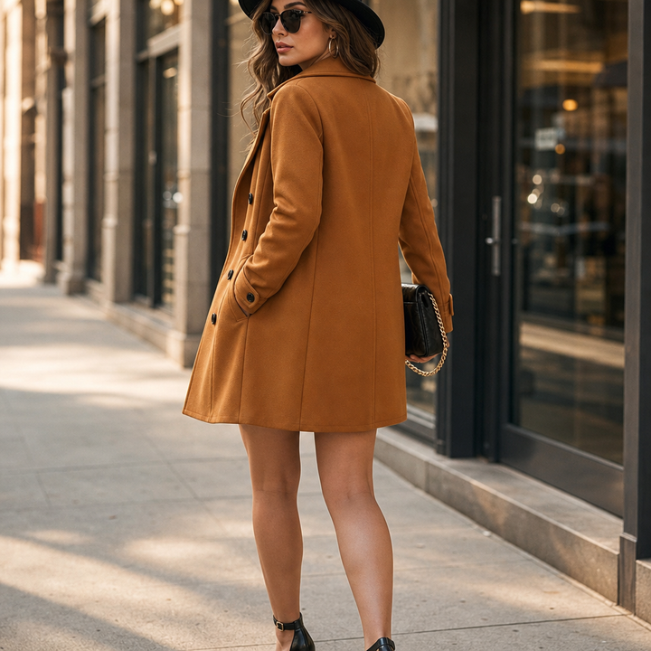 Eve | Womens Double-Breasted Wool Blend Pea Coat