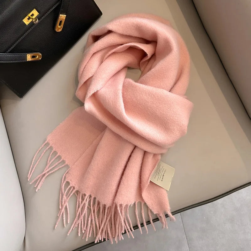 Hayden | Solid Wool Scarf Frayed Edges