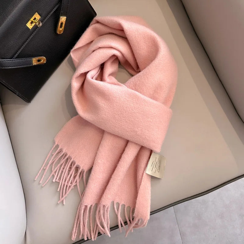 Hayden | Solid Wool Scarf Frayed Edges