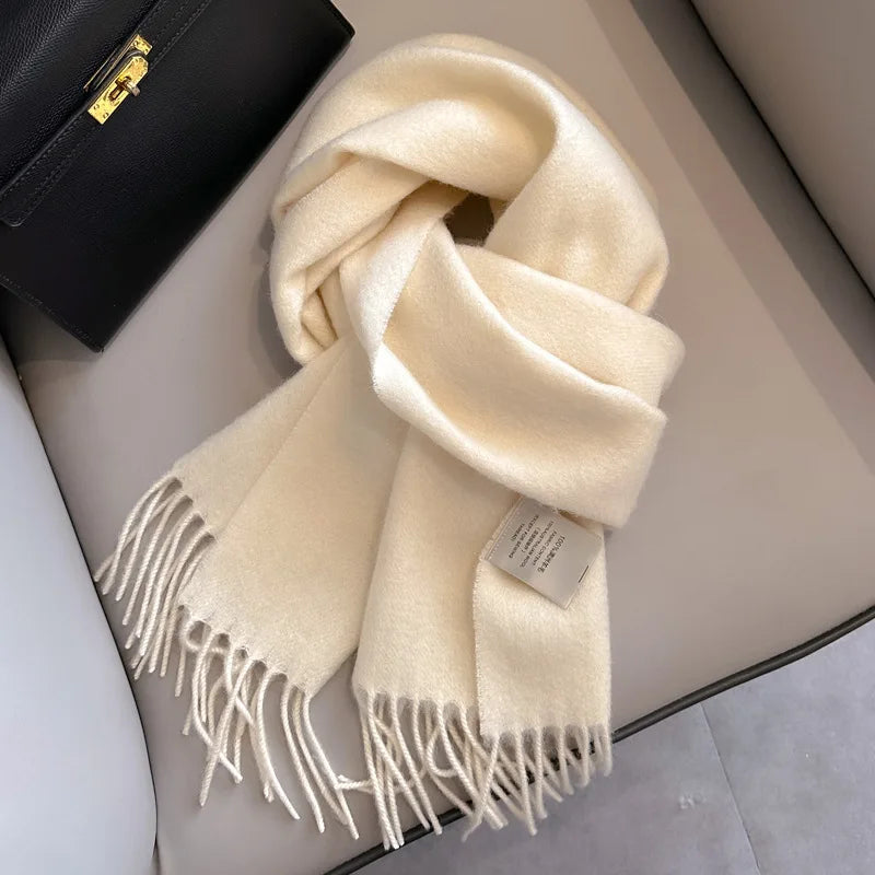 Hayden | Solid Wool Scarf Frayed Edges