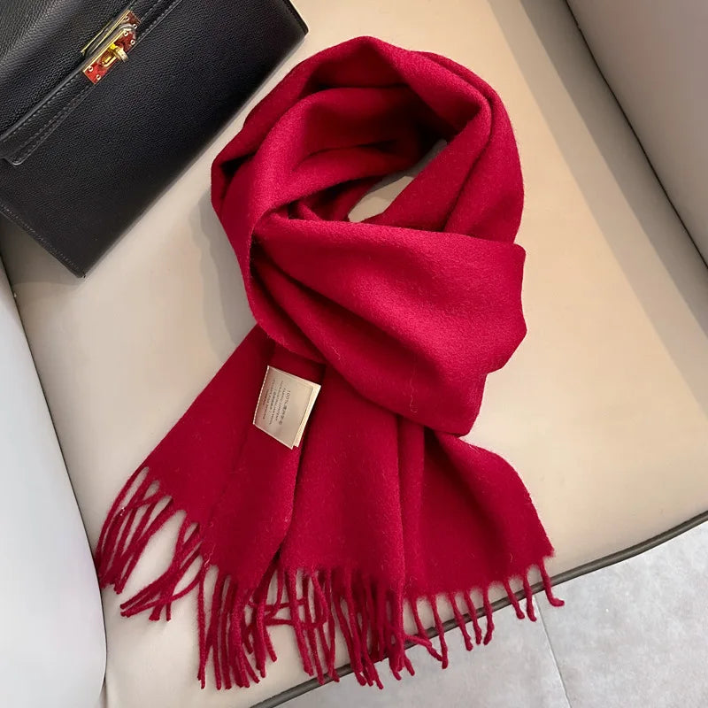 Hayden | Solid Wool Scarf Frayed Edges