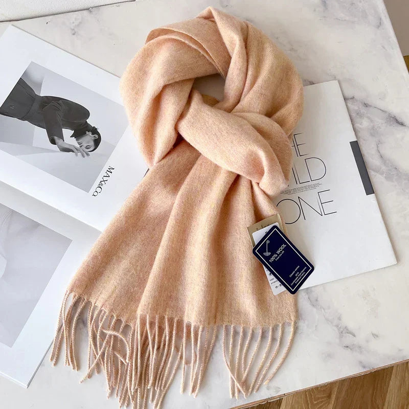 Hayden | Solid Wool Scarf Frayed Edges