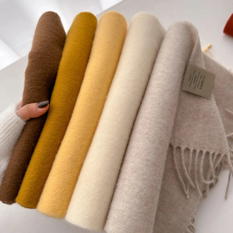 Hayden | Solid Wool Scarf Frayed Edges