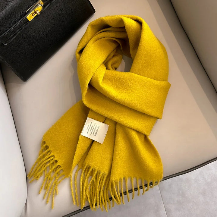 Hayden | Solid Wool Scarf Frayed Edges