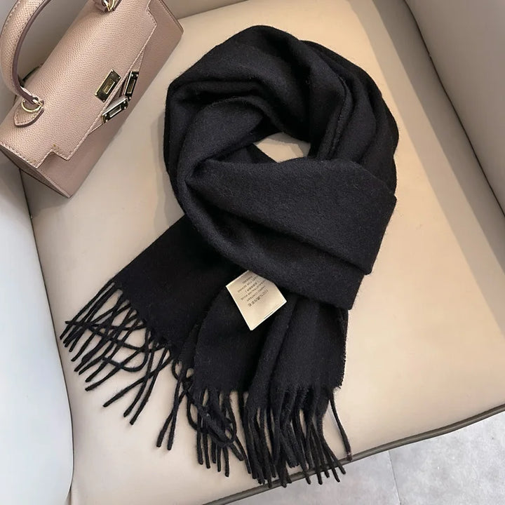 Hayden | Solid Wool Scarf Frayed Edges