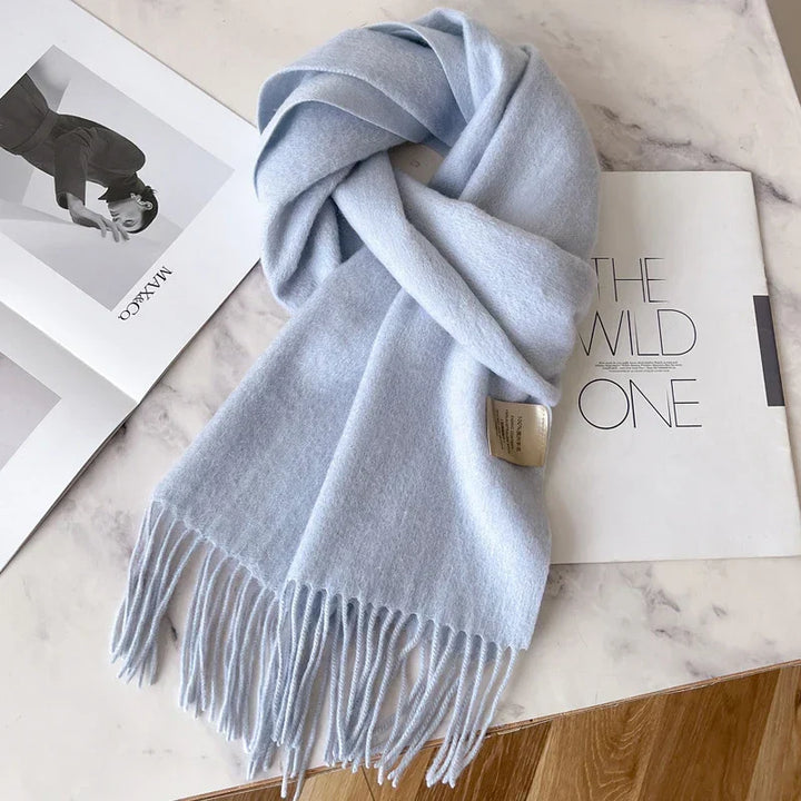 Hayden | Solid Wool Scarf Frayed Edges