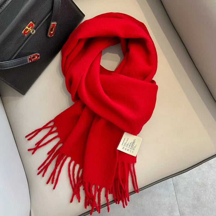 Hayden | Solid Wool Scarf Frayed Edges