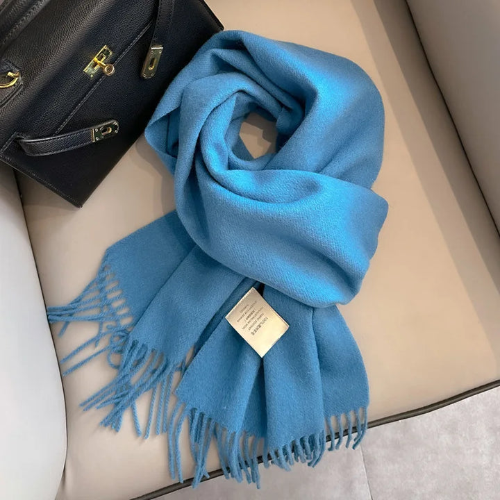 Hayden | Solid Wool Scarf Frayed Edges