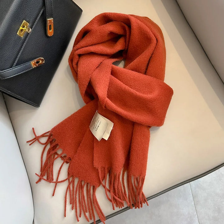 Hayden | Solid Wool Scarf Frayed Edges