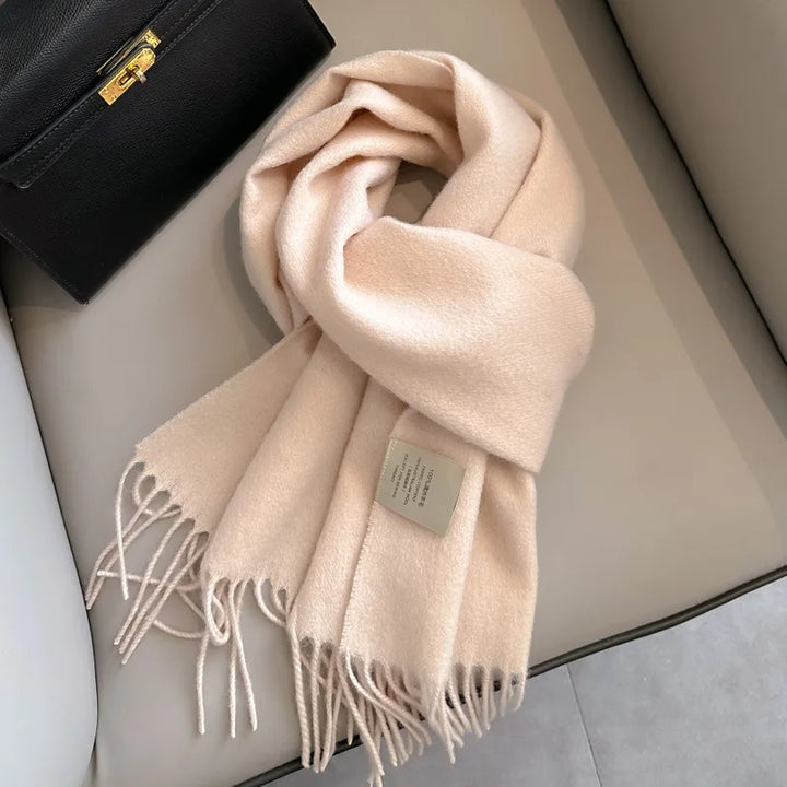 Hayden | Solid Wool Scarf Frayed Edges