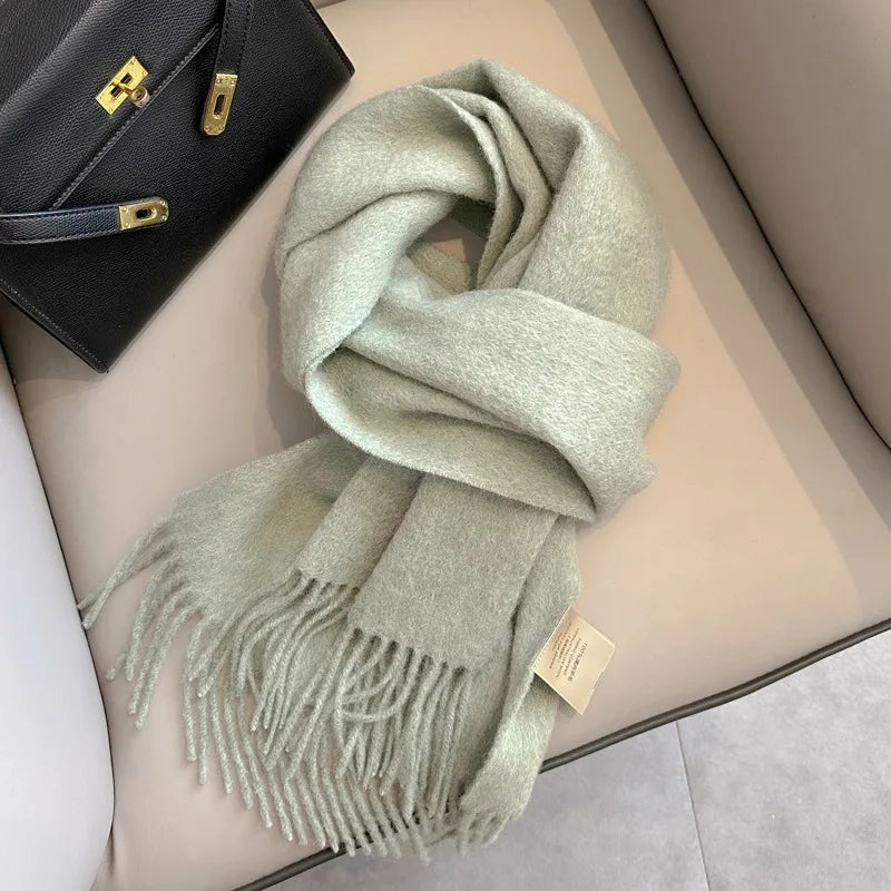 Hayden | Solid Wool Scarf Frayed Edges