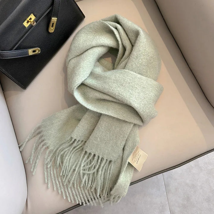 Hayden | Solid Wool Scarf Frayed Edges