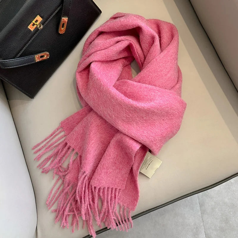 Hayden | Solid Wool Scarf Frayed Edges