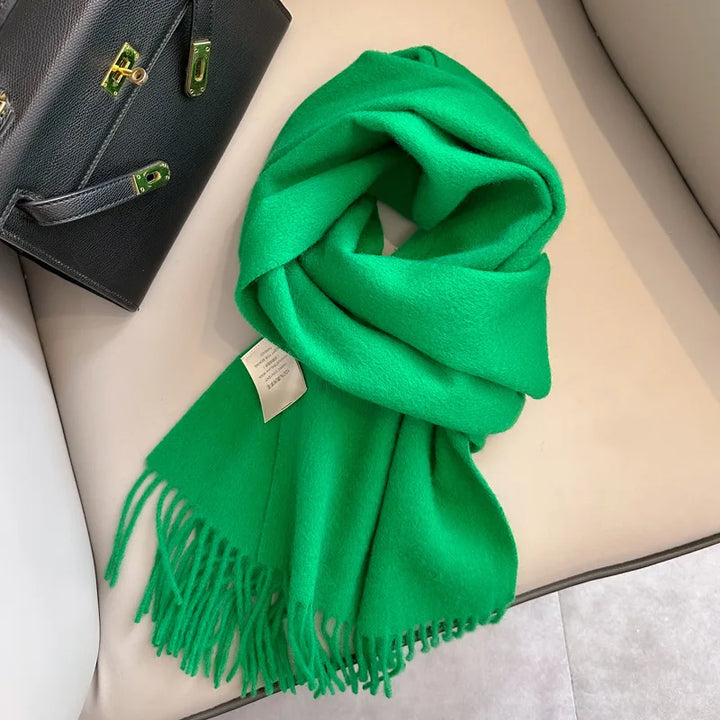 Hayden | Solid Wool Scarf Frayed Edges