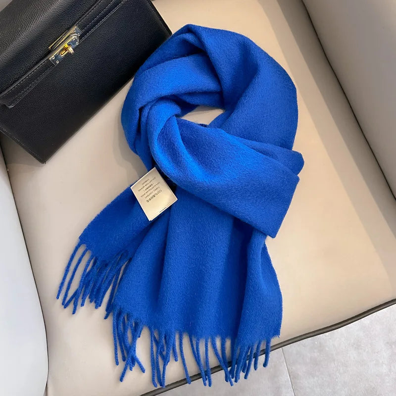 Hayden | Solid Wool Scarf Frayed Edges