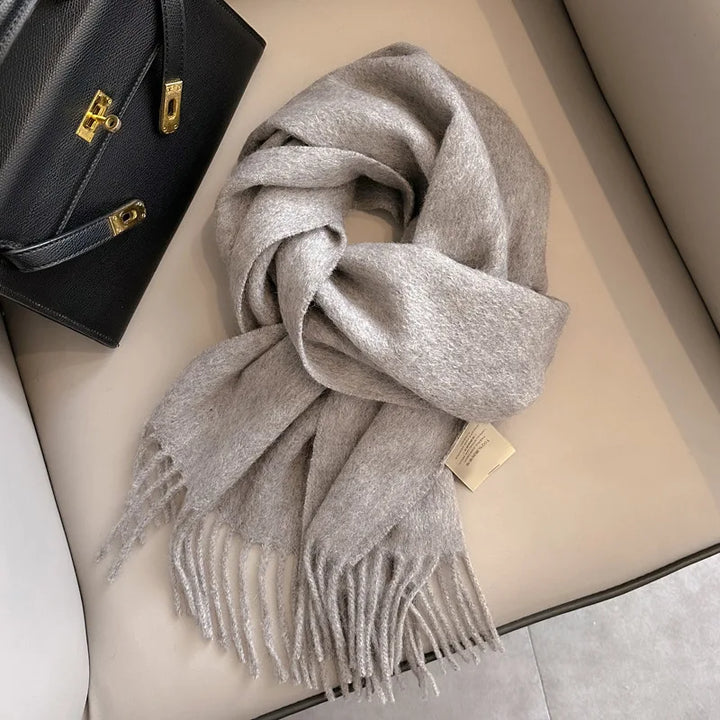 Hayden | Solid Wool Scarf Frayed Edges