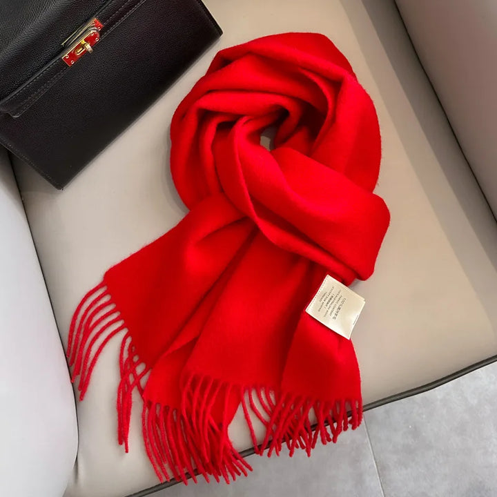 Hayden | Solid Wool Scarf Frayed Edges