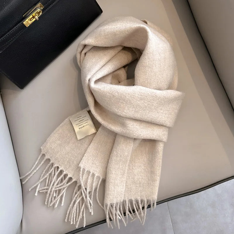 Hayden | Solid Wool Scarf Frayed Edges