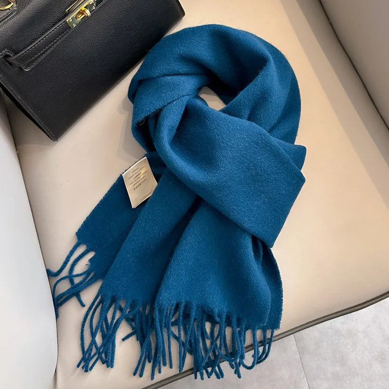 Hayden | Solid Wool Scarf Frayed Edges