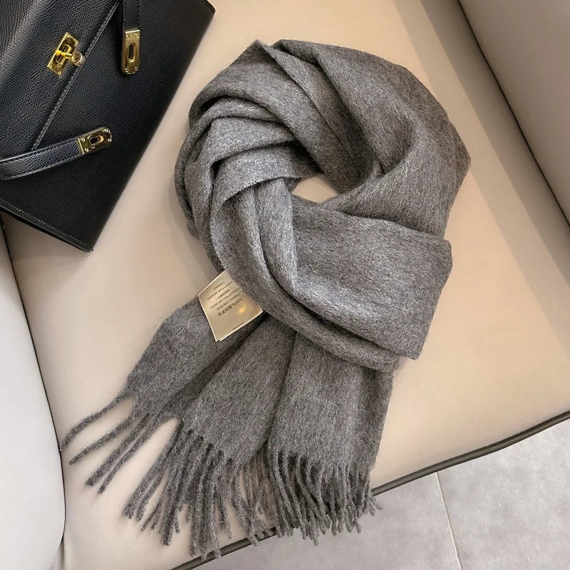 Hayden | Solid Wool Scarf Frayed Edges