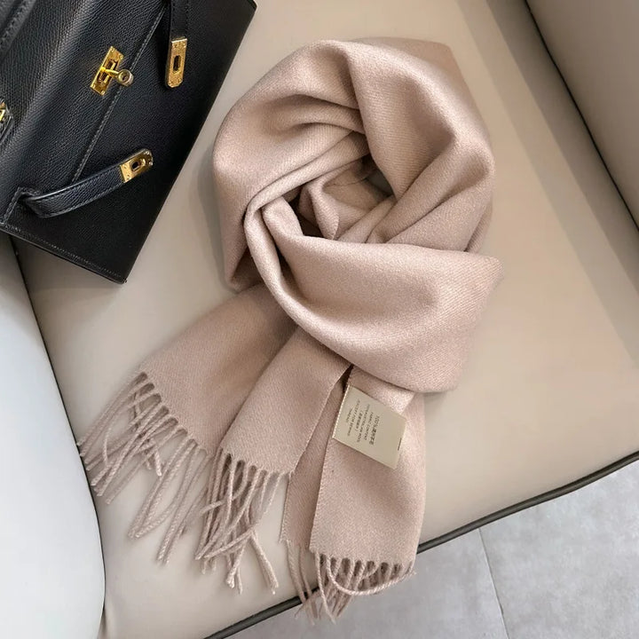 Hayden | Solid Wool Scarf Frayed Edges