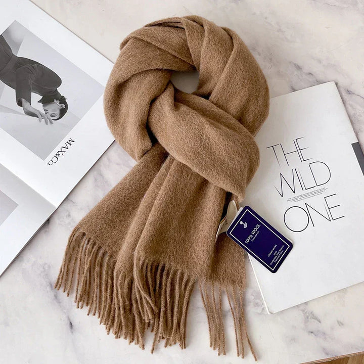 Hayden | Solid Wool Scarf Frayed Edges