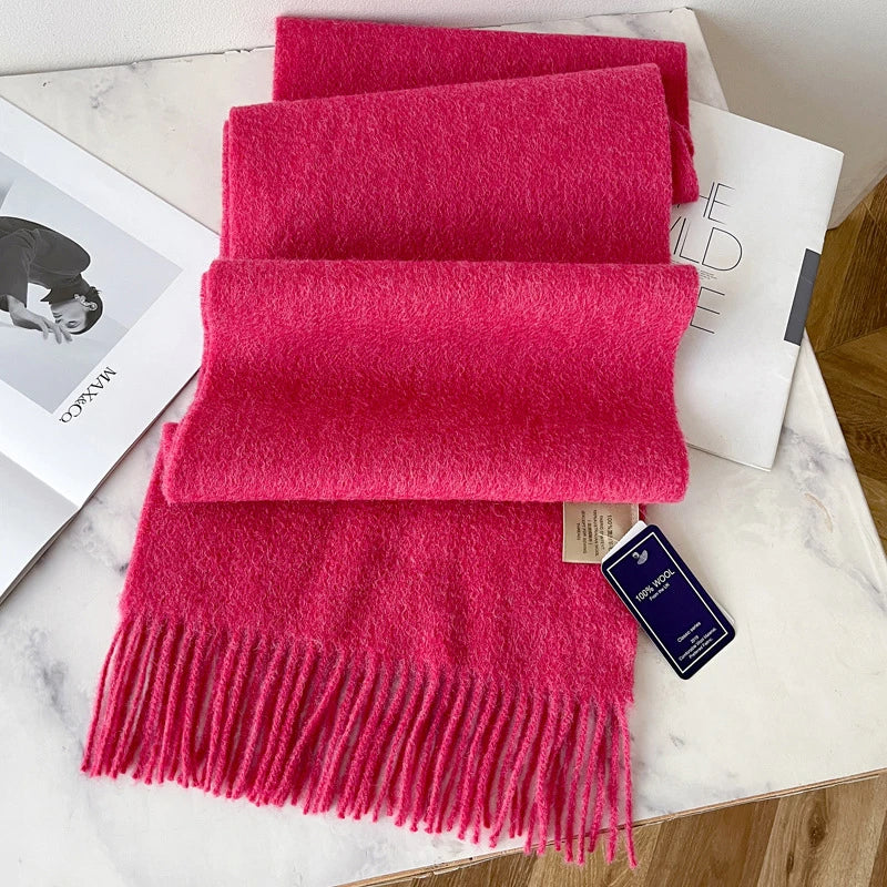 Hayden | Solid Wool Scarf Frayed Edges