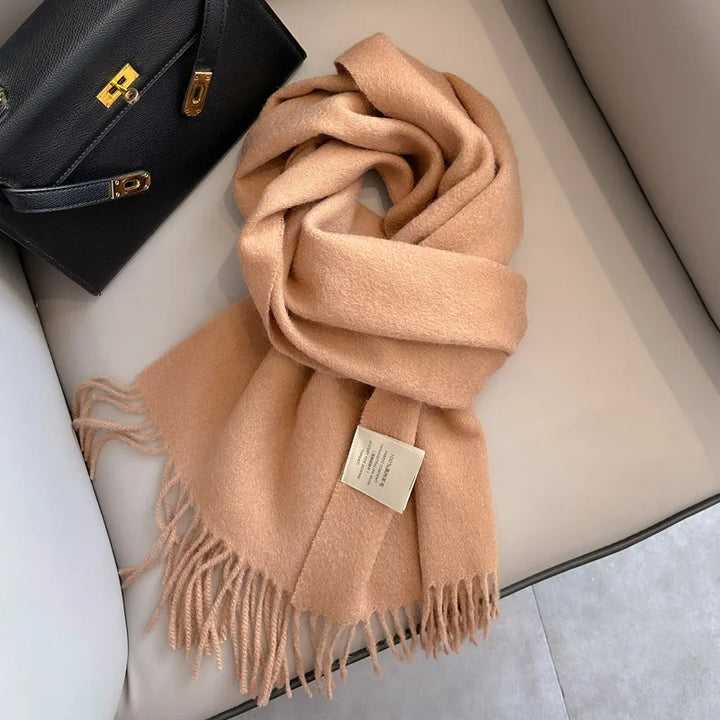Hayden | Solid Wool Scarf Frayed Edges