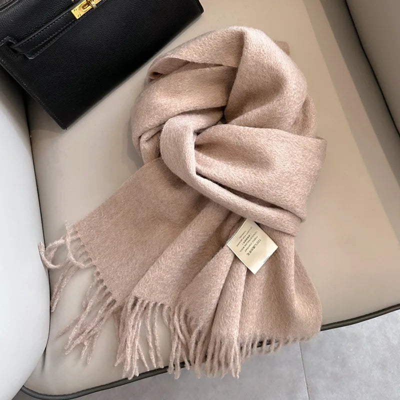 Hayden | Solid Wool Scarf Frayed Edges
