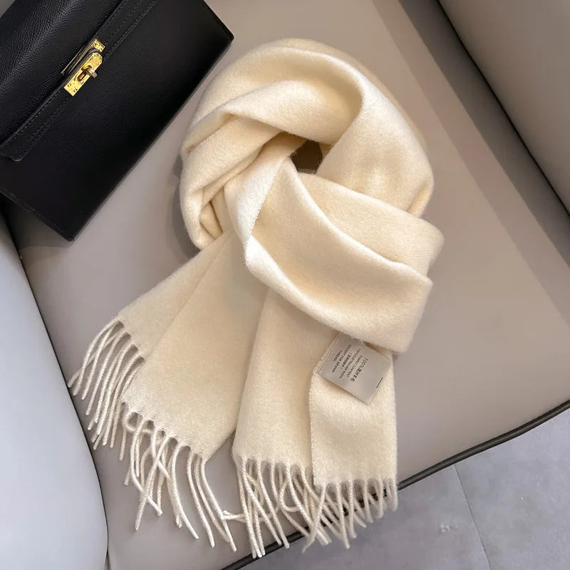 Hayden | Solid Wool Scarf Frayed Edges