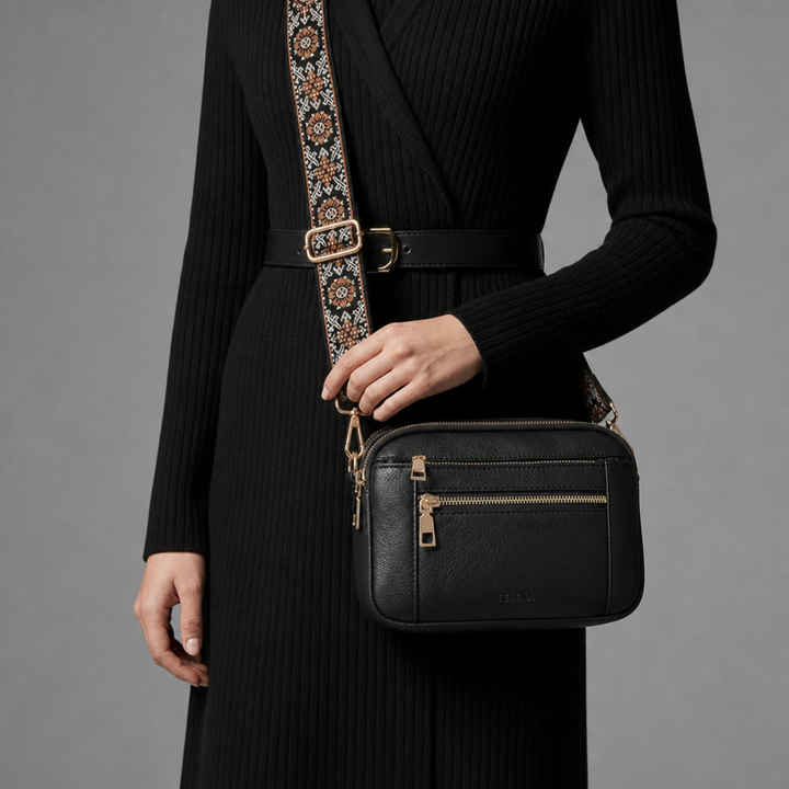 Lena | Ribbed Knit Wrap Midi Dress with Belt